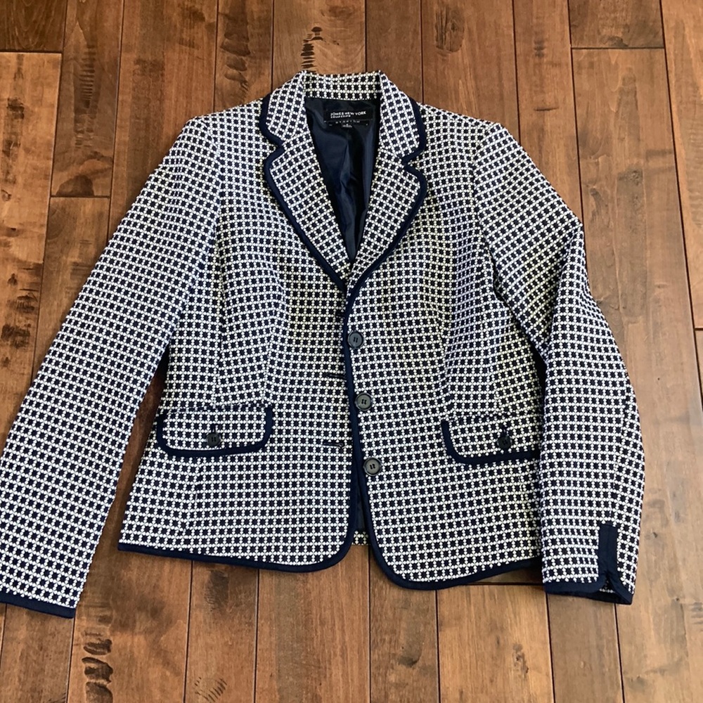 Women Blazer Navy Pattern